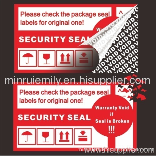 Custom Tamper Proof Seal Labels For High Security Seal Labels,destructible Labels Or Void Stickers